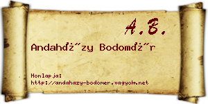 Andaházy Bodomér névjegykártya